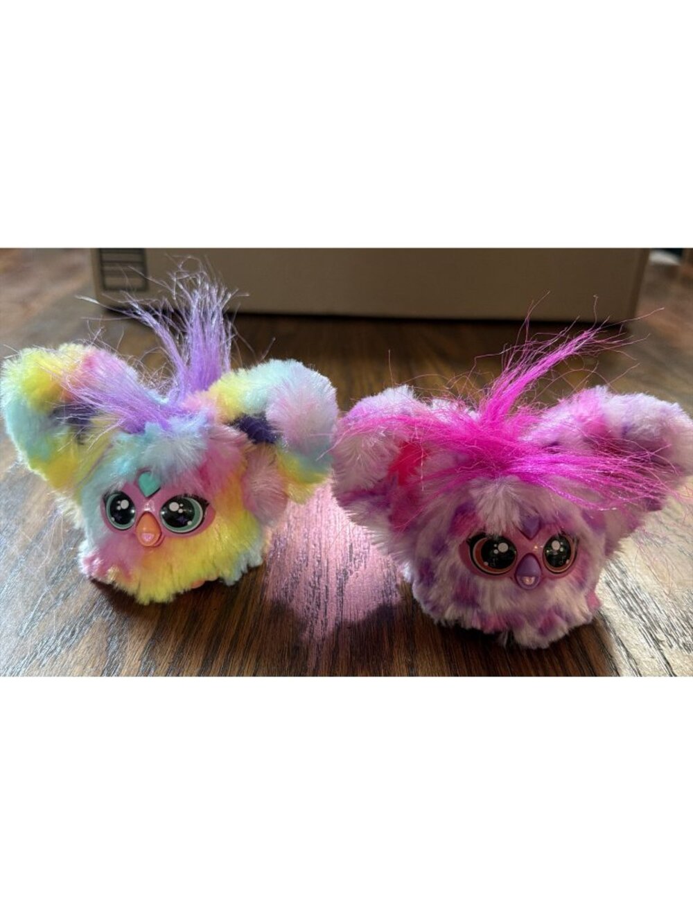 Furblet Interactive Mini Talking Furby x2 Tie Dye Pink Purple Clip Working